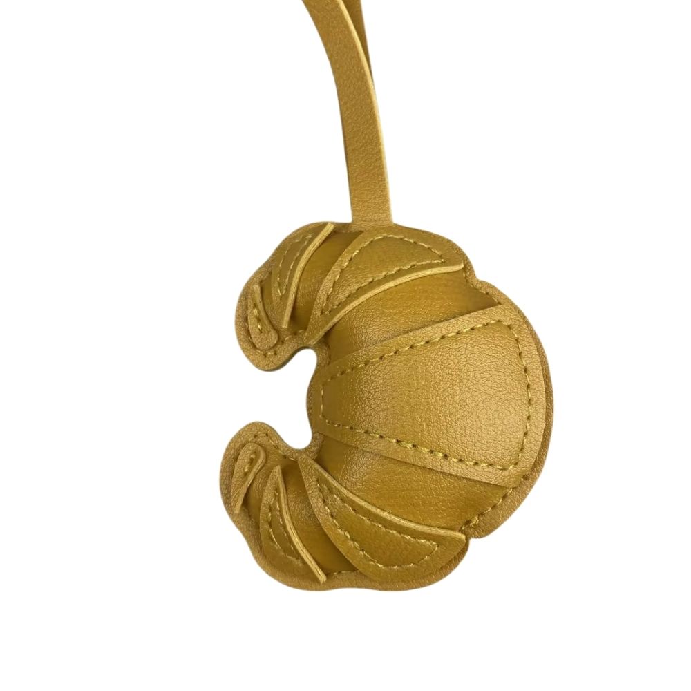 PU Leather Croissant Bag Charm - Solid/Color-Block Purse Pendant Accessor
