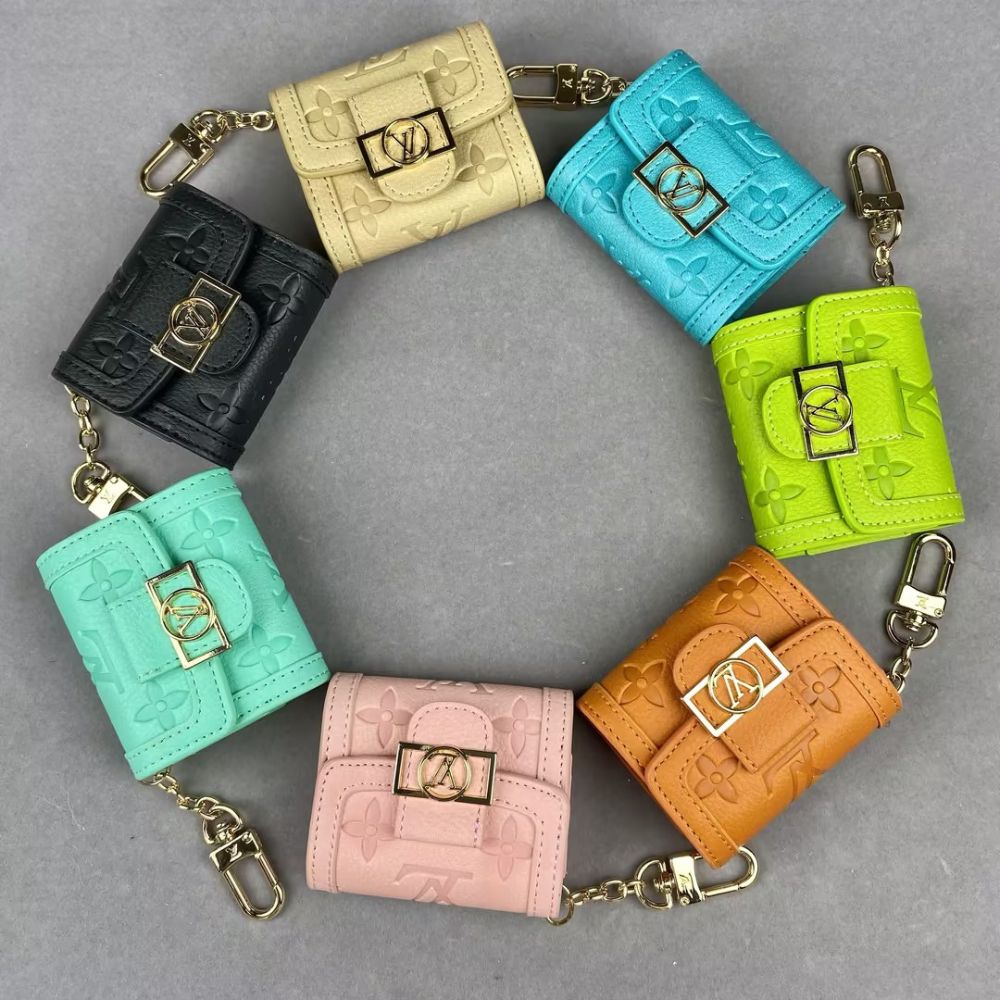 L-V AirPods Case Bag Mini Bag Charm Classic Flower Print
