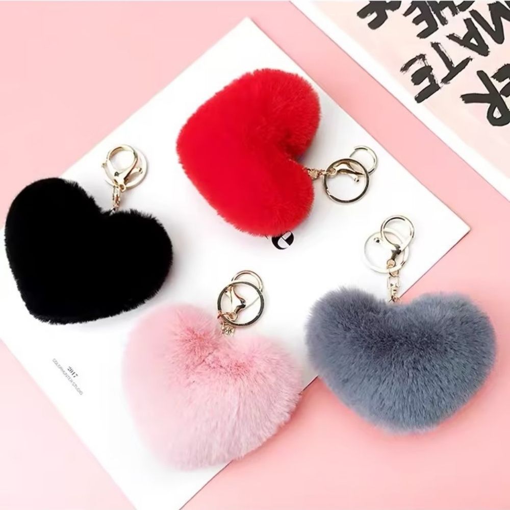 Plush Heart Bag Charm- 10×9×5cm Velvet Hanging Charm for Purses & Bags, Multi-Color Cute Gift Accessory