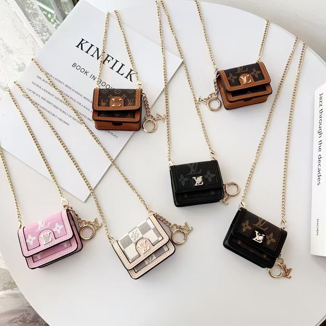 LV AirPodsケースバッグ ミニバッグチャーム クラシックフラワープリント