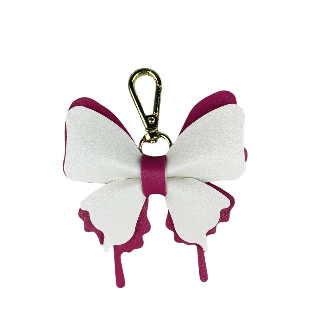 Multicolor PU Leather Butterfly Charm - Creative Detachable Bag & Keyring Accessory
