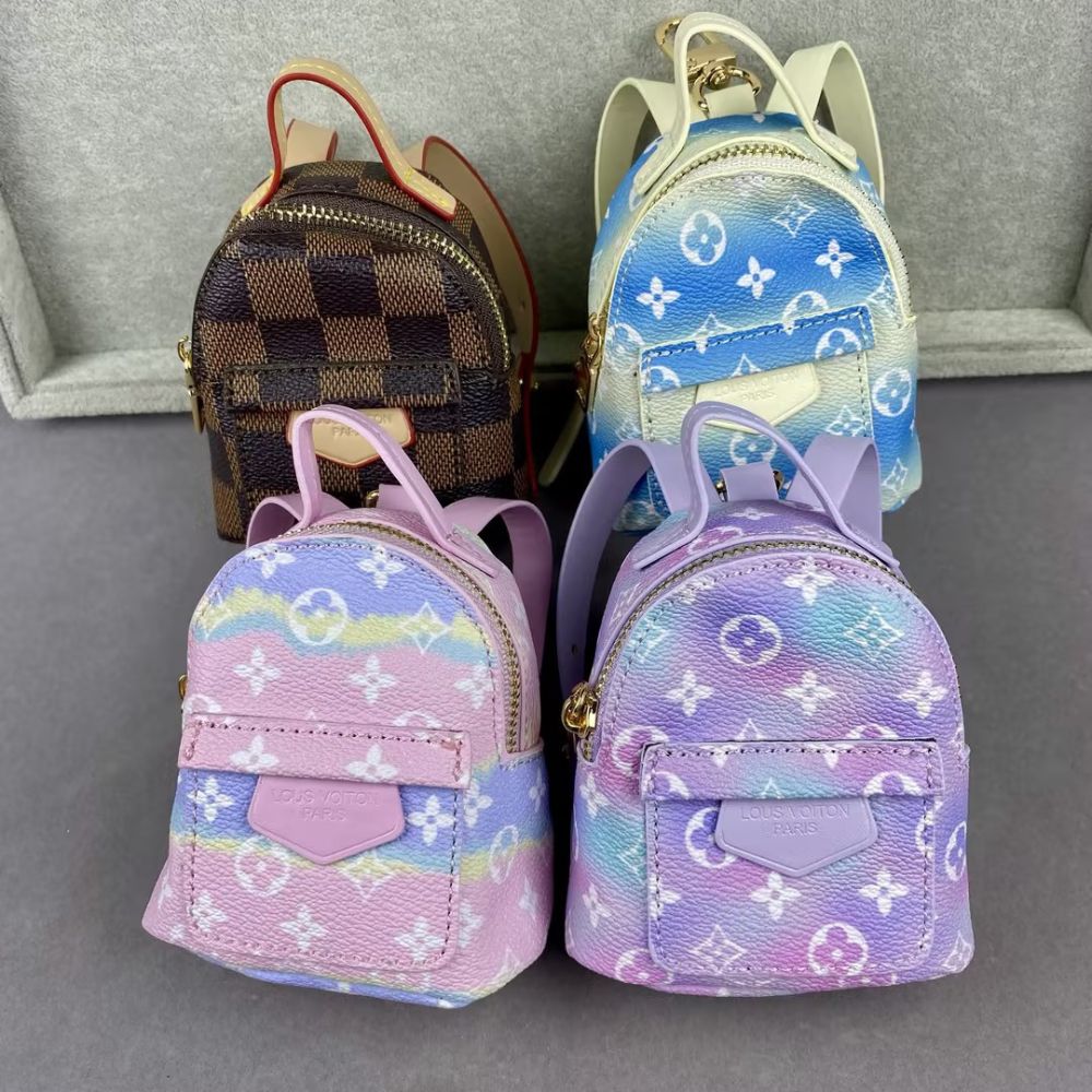 School Mini Backpack_L brand print, Keychain, Mini Bag, Bag Charm