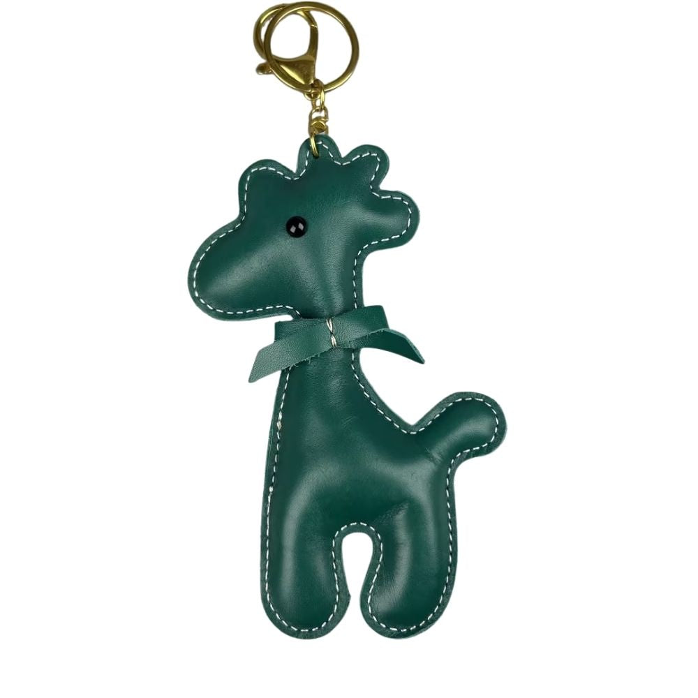 Artisan Top Grain Leather Alpaca Keychain - Handmade Bovine Bag Charm Accessory
