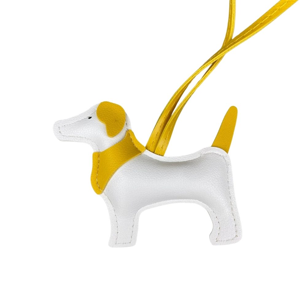 Adorable Scarf-Style Puppy Bag Charm - PU Leather Dog Pendant for Purses & Backpacks