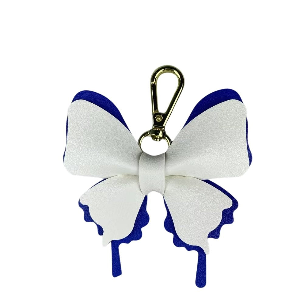 Multicolor PU Leather Butterfly Charm - Creative Detachable Bag & Keyring Accessory
