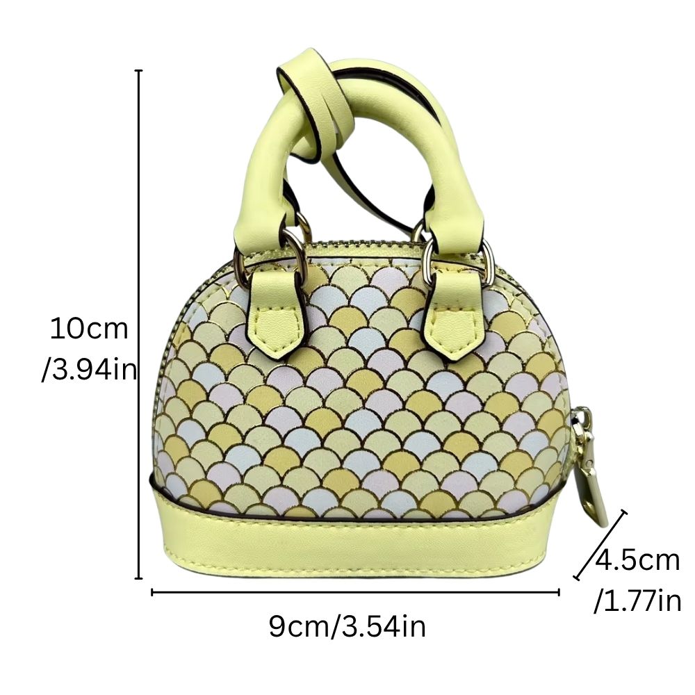 Iridescent Scale Crossbody Mini Purse - Cloud-Touch AirPods Case with 118cm Chain, Rainbow Crossbody Charm