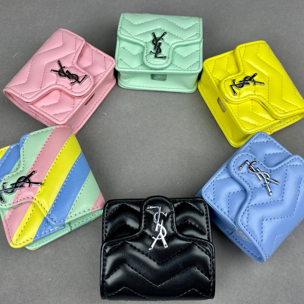 YS-L Mini Bag Airpod Case Bag Meganetic Buckle Long Leather Metal Chain