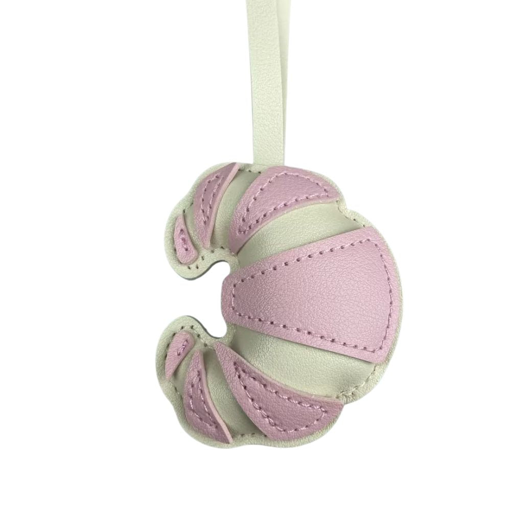 PU Leather Croissant Bag Charm - Solid/Color-Block Purse Pendant Accessor