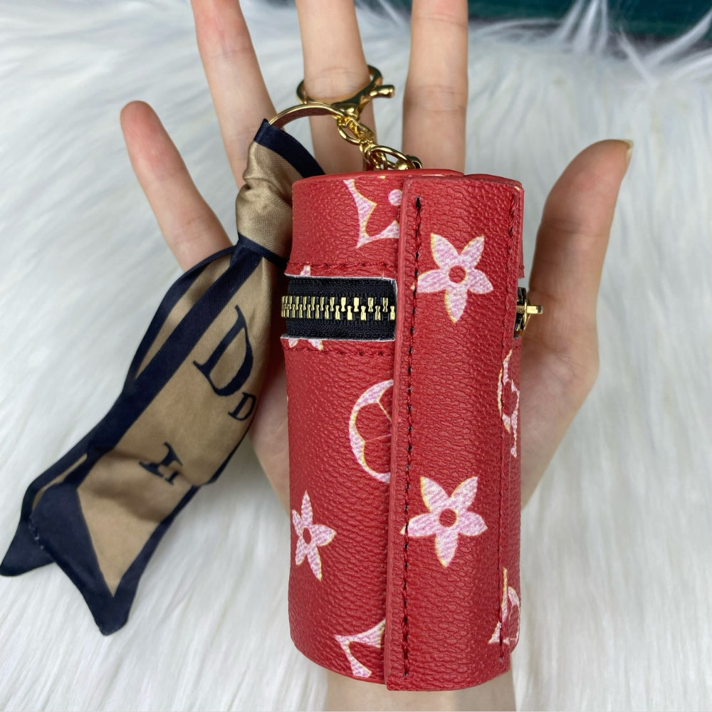 L-V Flower Print Lipstick Bag