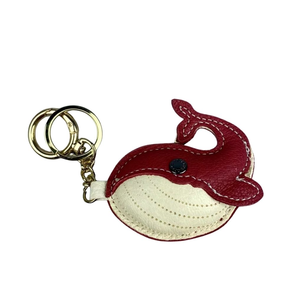 Genuine Lambskin Keychain & Bag Charm - Exquisite 3D Elephant / Whale Double Anima