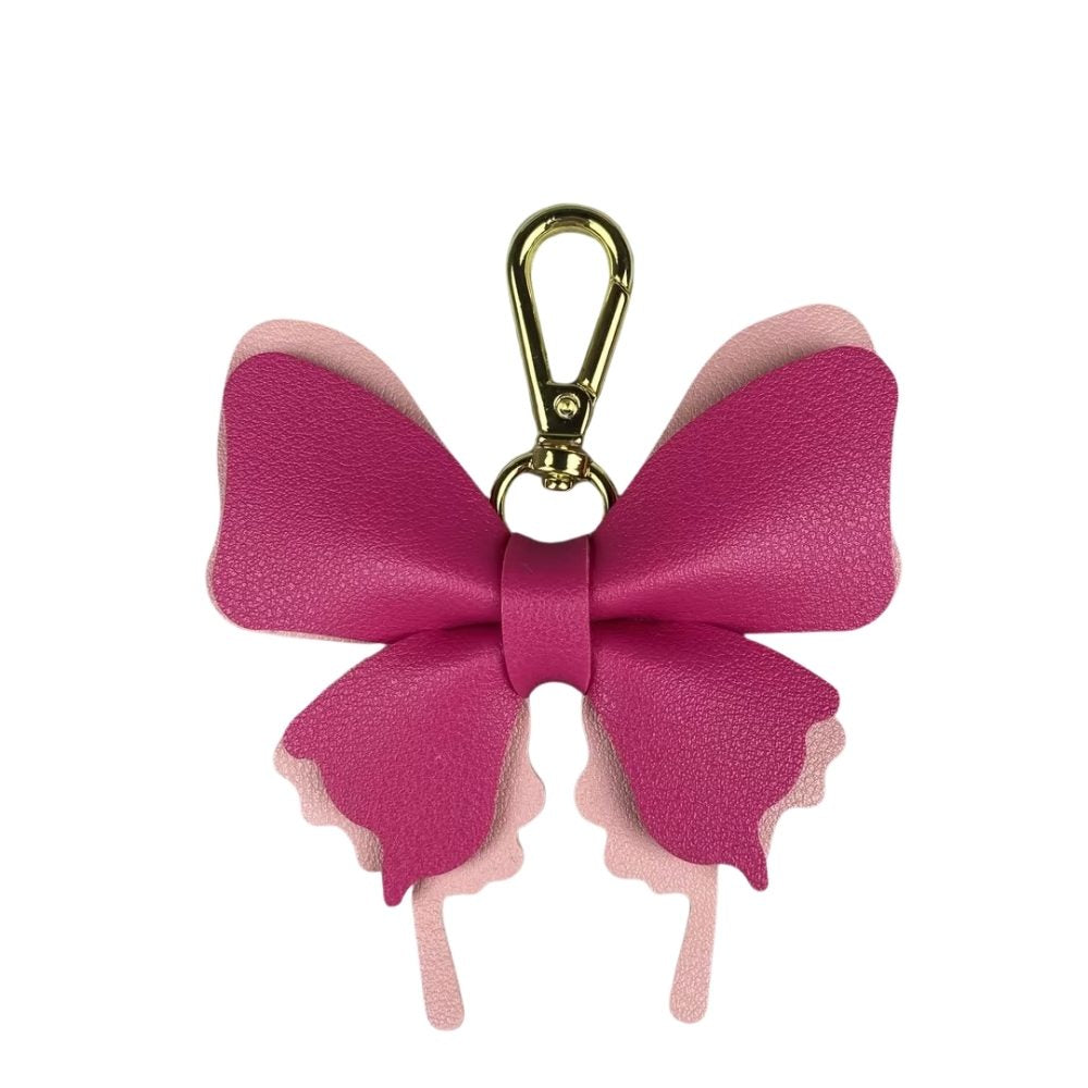 Multicolor PU Leather Butterfly Charm - Creative Detachable Bag & Keyring Accessory