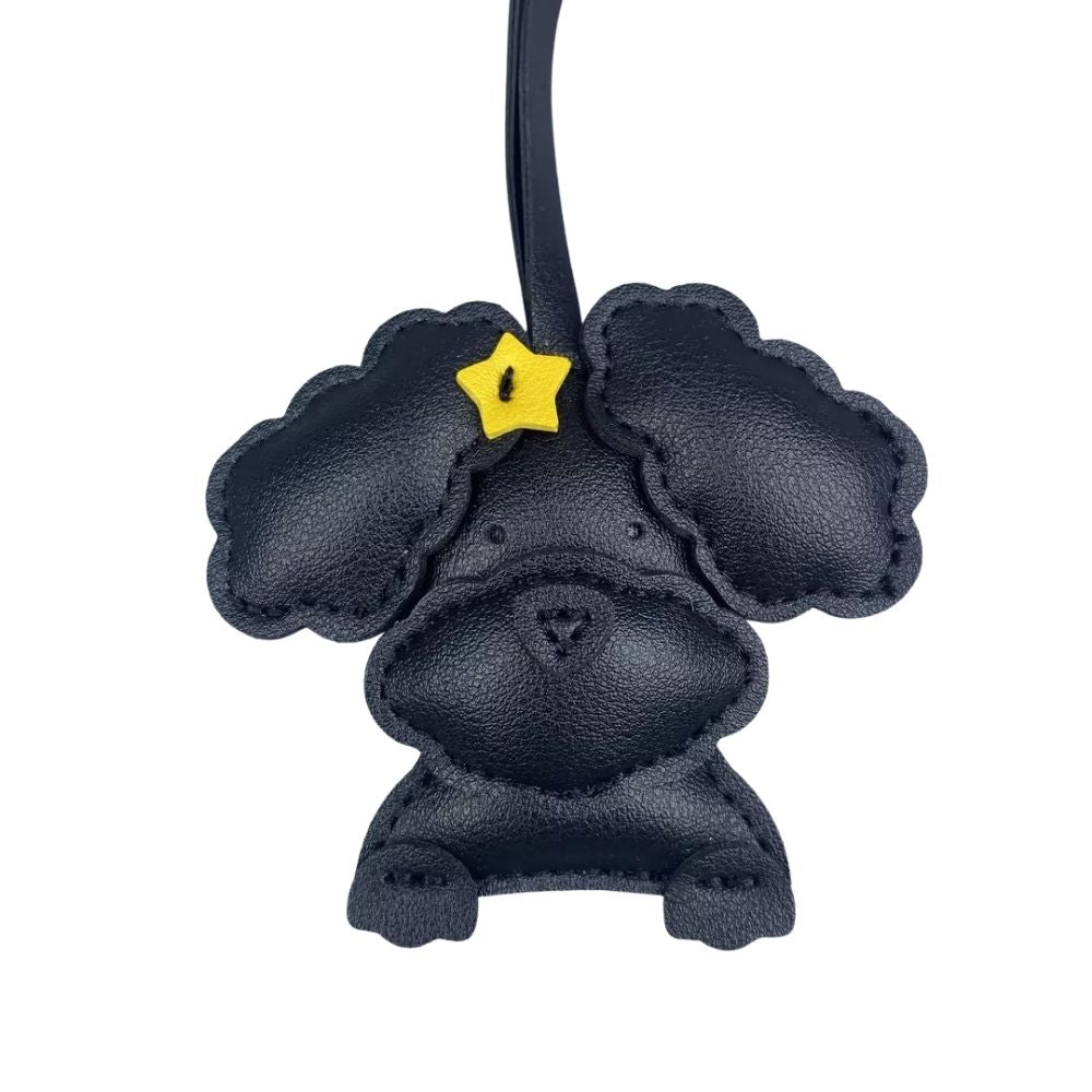 Cute Teddy-Style PU Leather Puppy Bag Charm - Adorable Dog Pendant for Purses