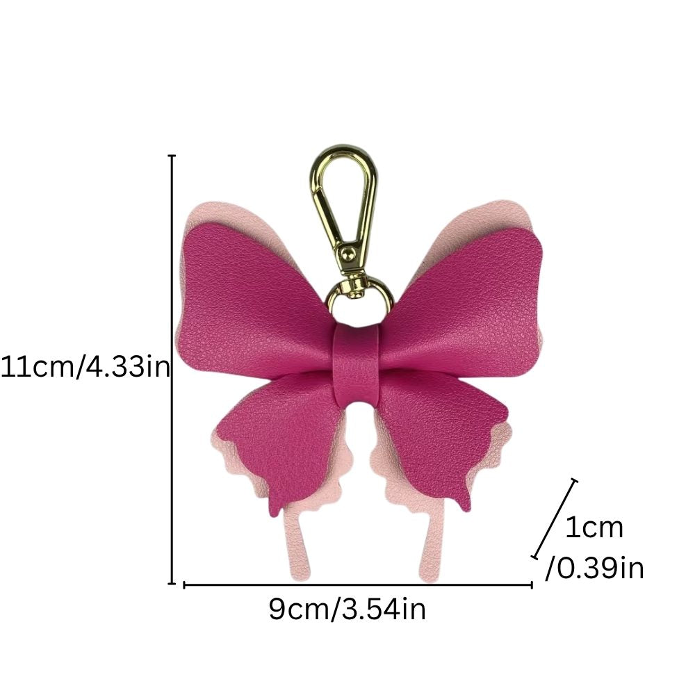 Multicolor PU Leather Butterfly Charm - Creative Detachable Bag & Keyring Accessory