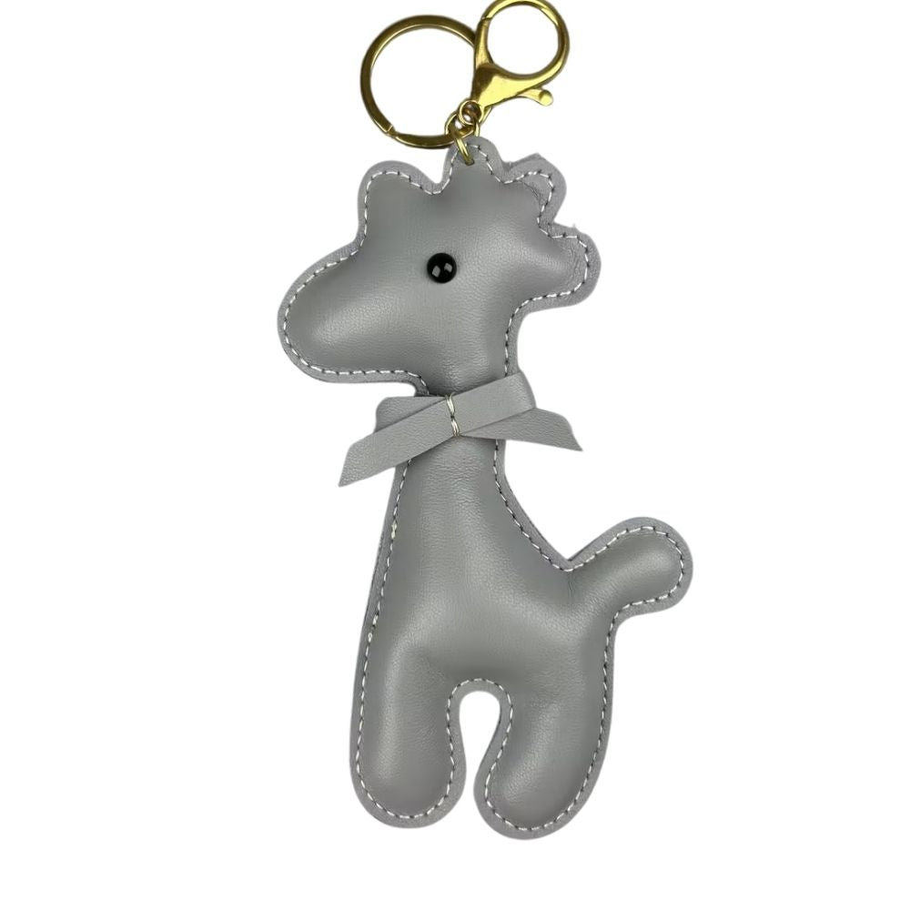 Artisan Top Grain Leather Alpaca Keychain - Handmade Bovine Bag Charm Accessory