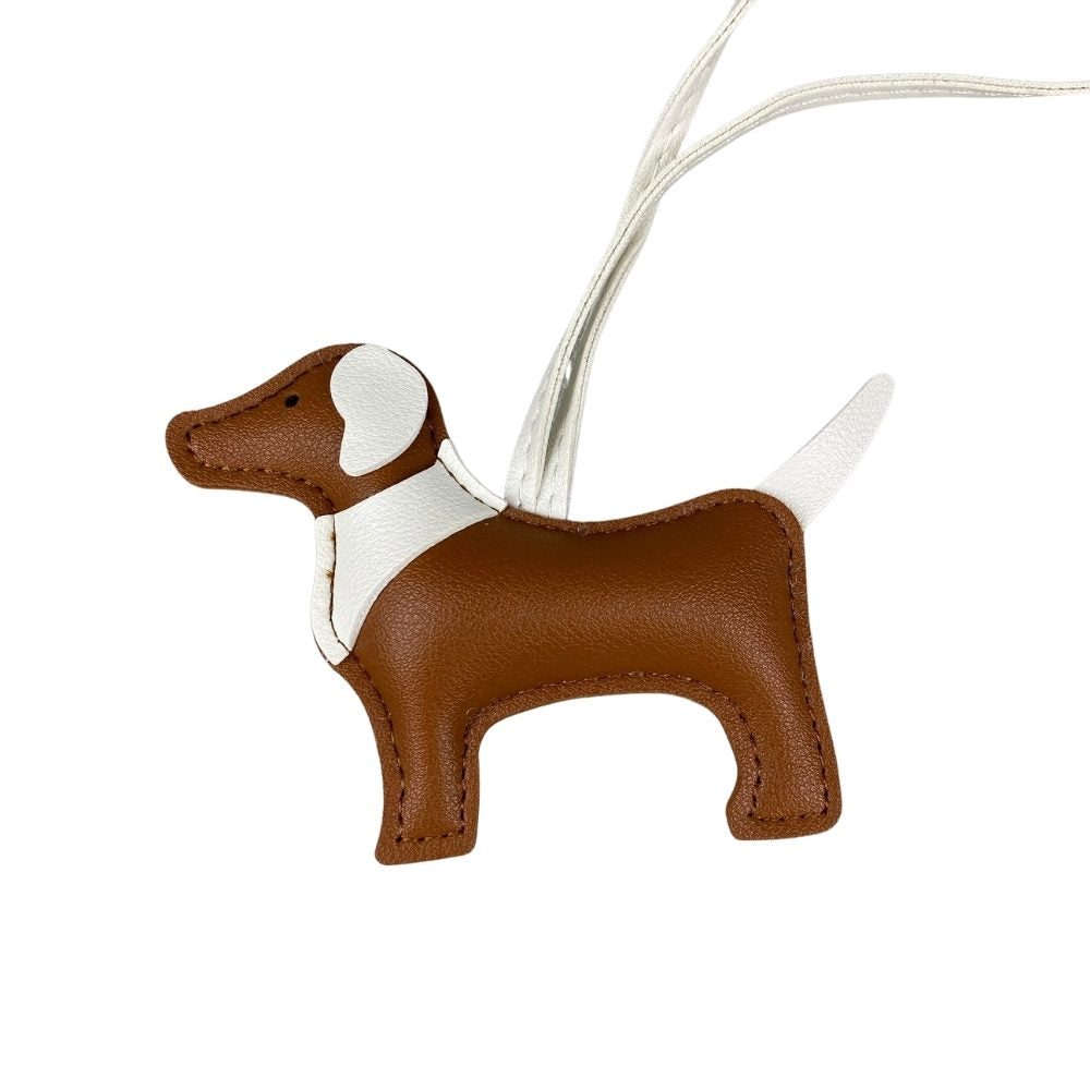 Adorable Scarf-Style Puppy Bag Charm - PU Leather Dog Pendant for Purses & Backpacks