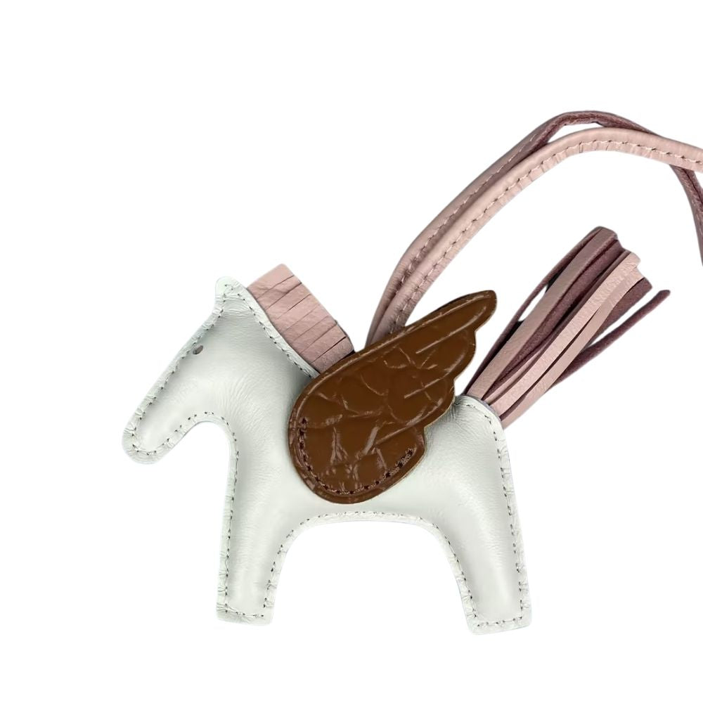 Genuine Leather Premium Lamb Leather Croc-Embossed Pegasus Charm Pendant - Bag Accessory Bag Charm