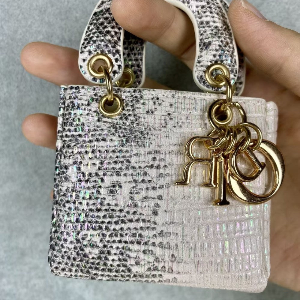 Dio-r Lady D Mini Tote Mini Bag Crocodile Snake Skin Grain