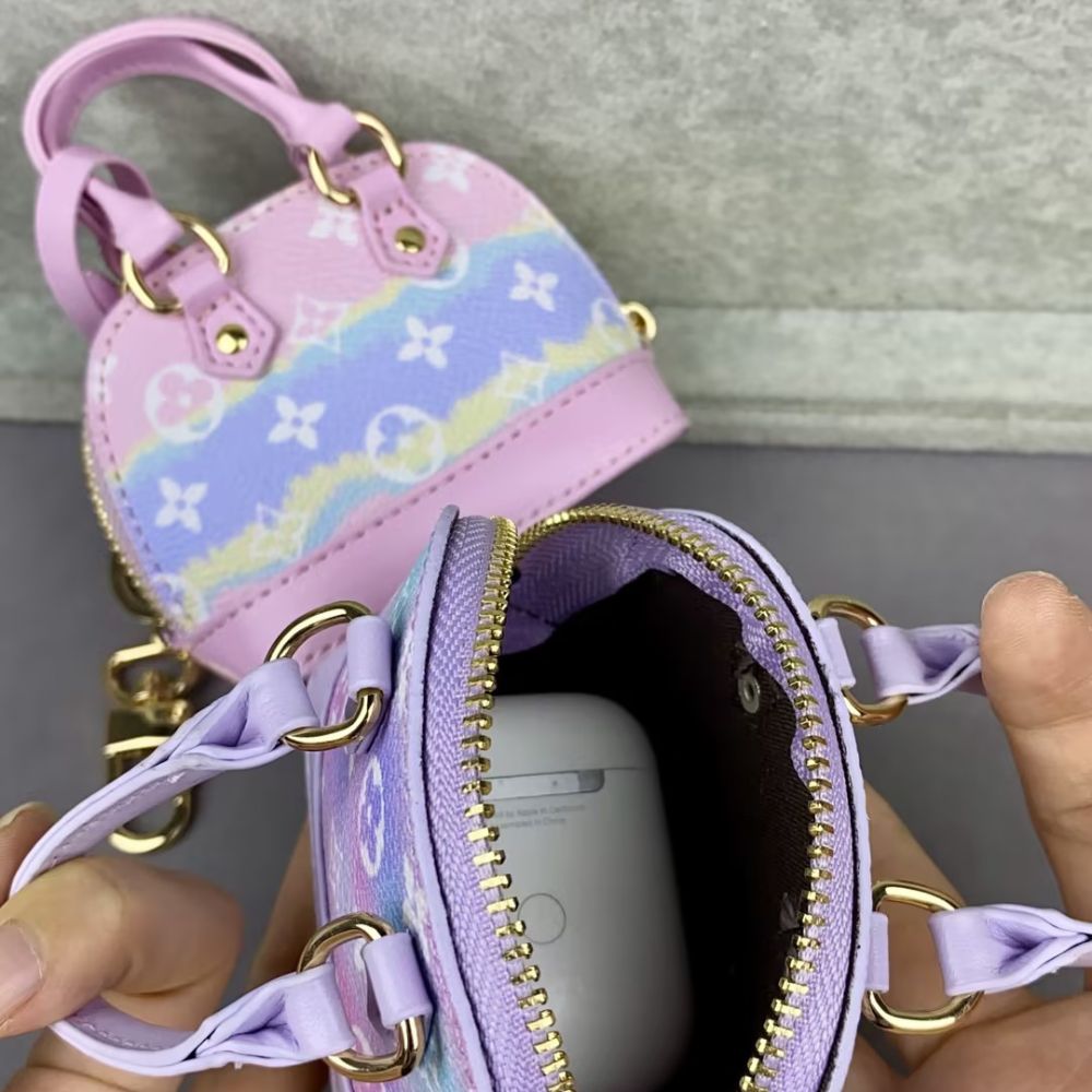 L-V Print Mini Bags Classic Leather & shell bag