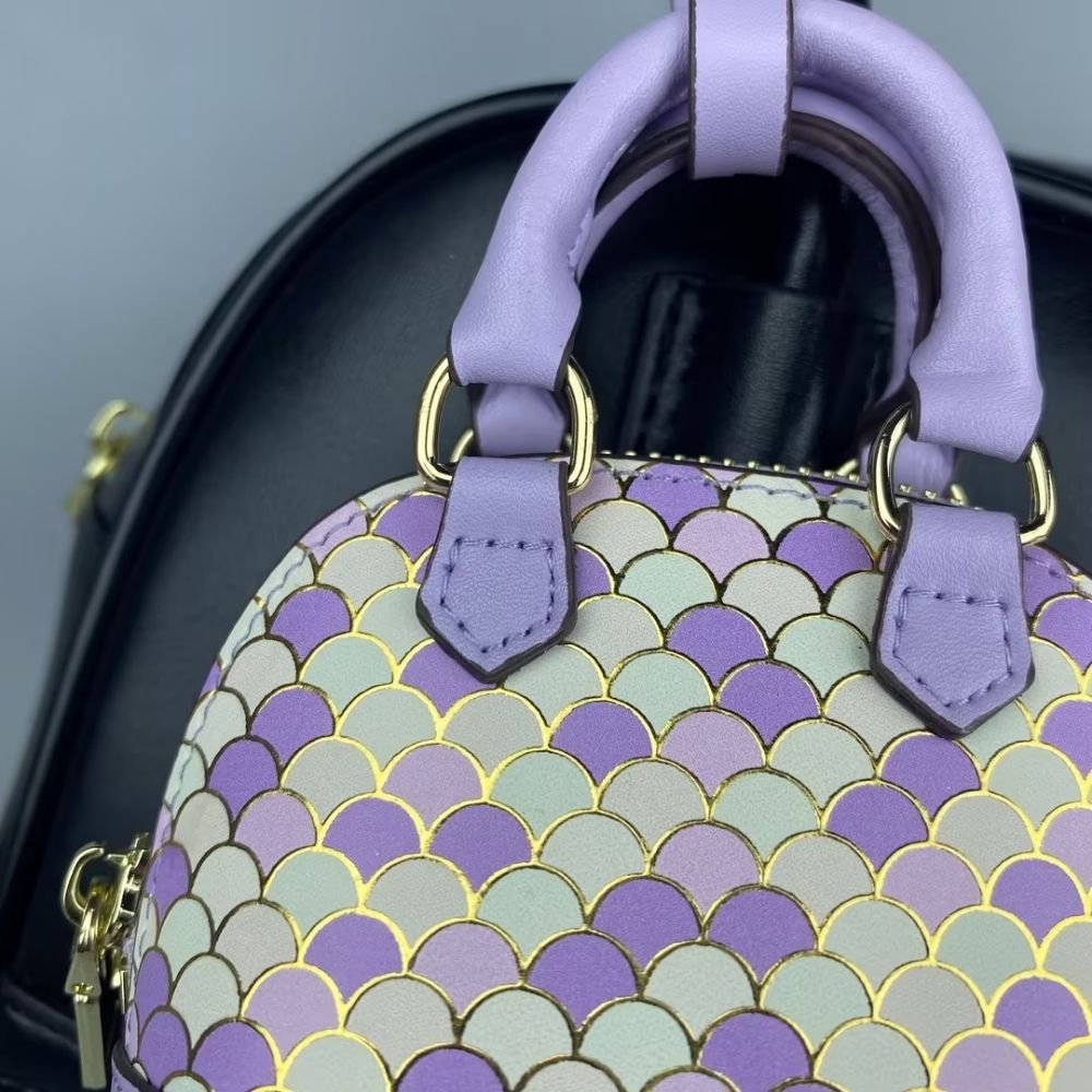 Iridescent Scale Crossbody Mini Purse - Cloud-Touch AirPods Case with 118cm Chain, Rainbow Crossbody Charm