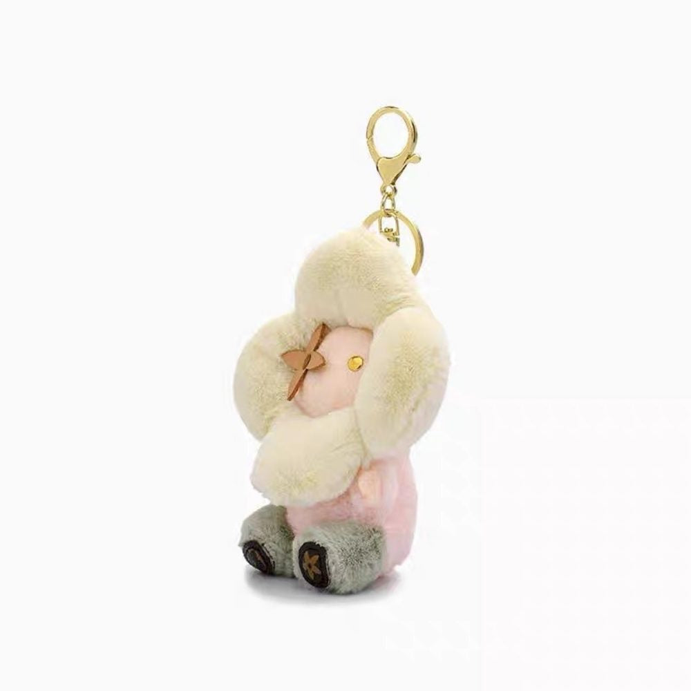 L&V, Vivien-ne, Sunflower Plush Doll Bag Charm - Floral Stuffed Animal Keychain for Purses & Backpacks