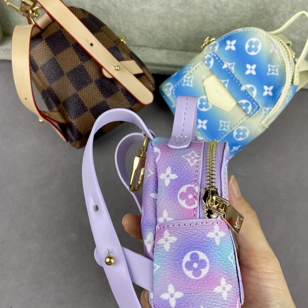 School Mini Backpack_L brand print, Keychain, Mini Bag, Bag Charm