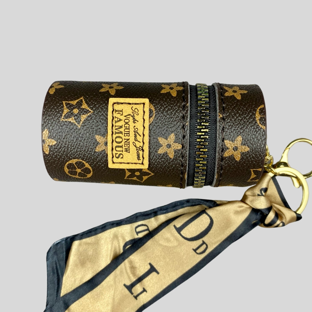 L-V Flower Print Lipstick Bag