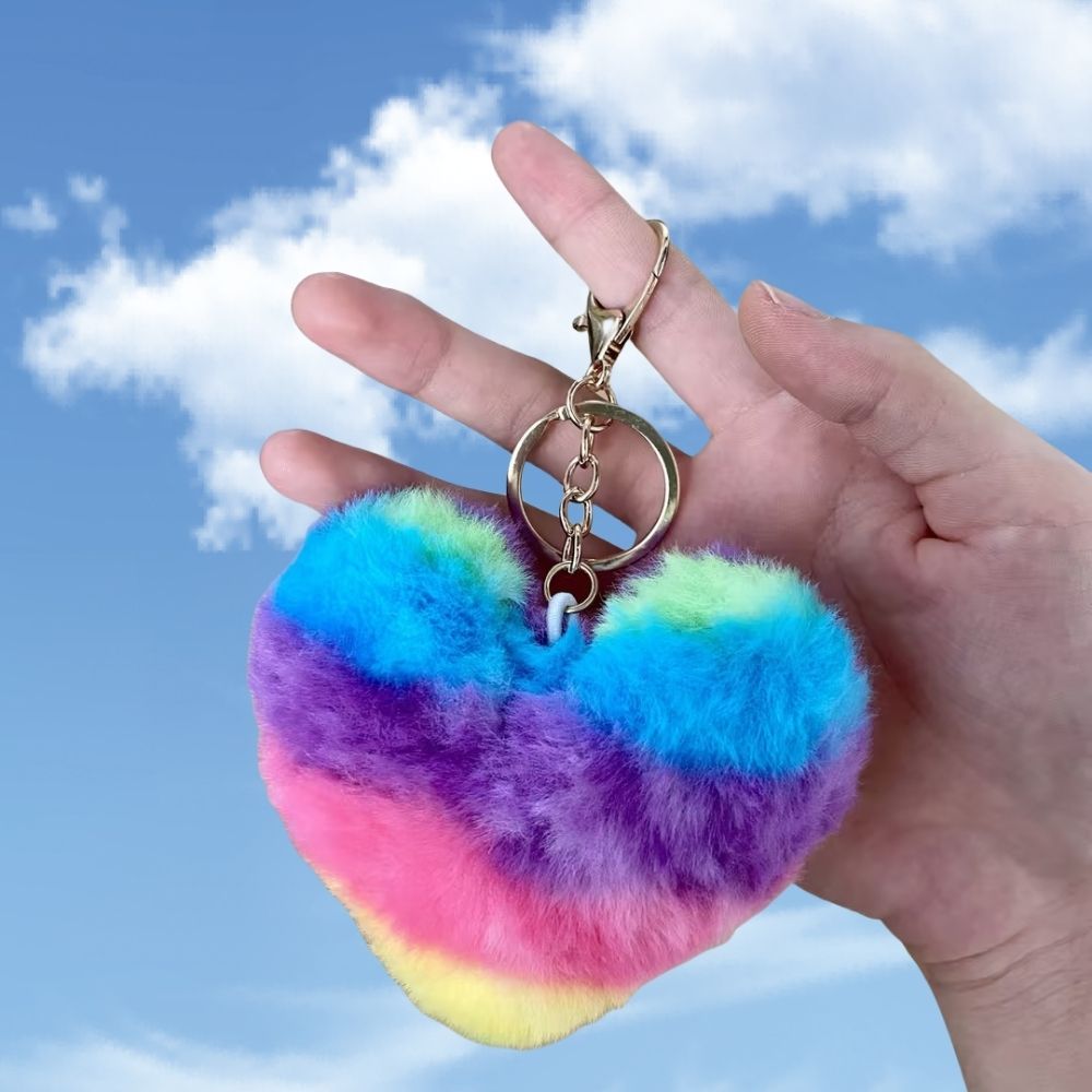 Plush Heart Bag Charm- 10×9×5cm Velvet Hanging Charm for Purses & Bags, Multi-Color Cute Gift Accessory