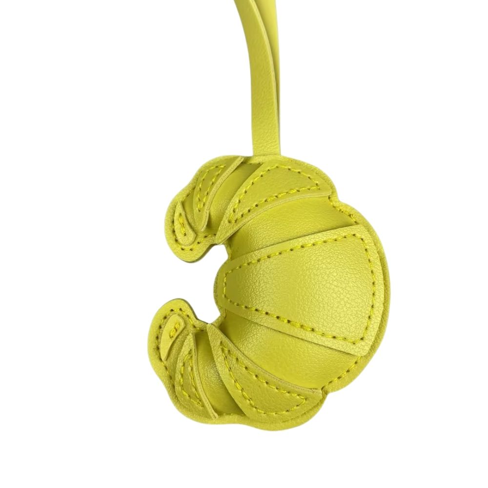 PU Leather Croissant Bag Charm - Solid/Color-Block Purse Pendant Accessor