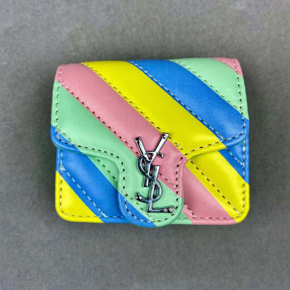 YS-L Mini Bag Airpod Case Bag Meganetic Buckle Long Leather Metal Chain