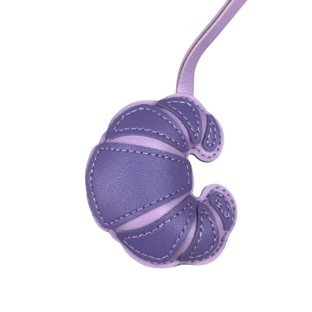 PU Leather Croissant Bag Charm - Solid/Color-Block Purse Pendant Accessor