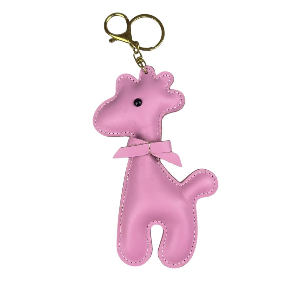Artisan Top Grain Leather Alpaca Keychain - Handmade Bovine Bag Charm Accessory