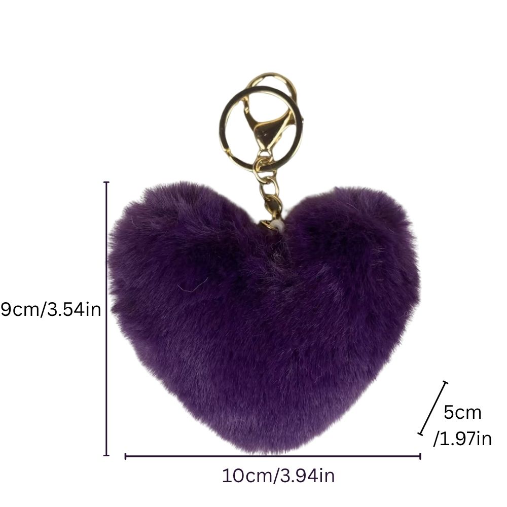 Plush Heart Bag Charm- 10×9×5cm Velvet Hanging Charm for Purses & Bags, Multi-Color Cute Gift Accessory