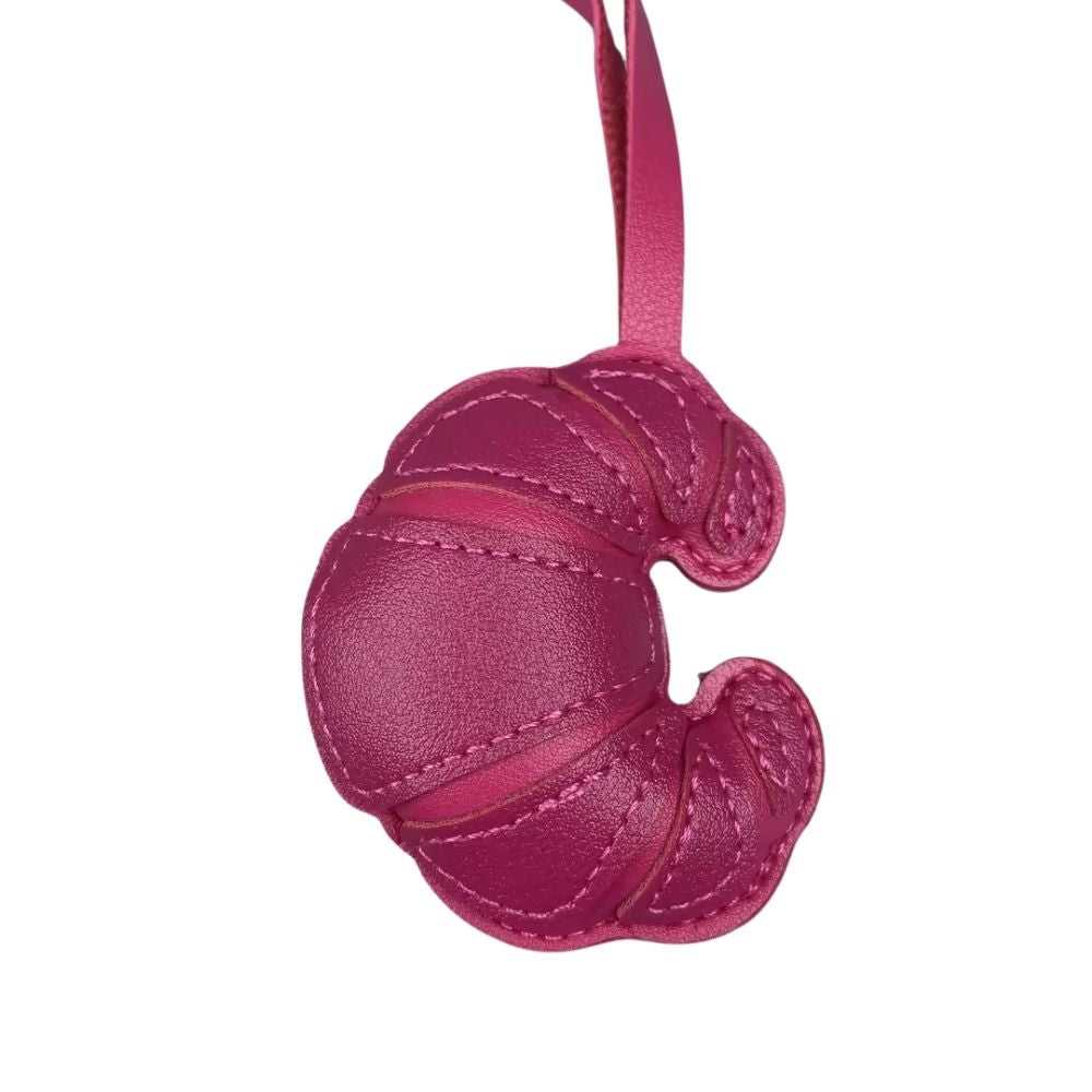 PU Leather Croissant Bag Charm - Solid/Color-Block Purse Pendant Accessor