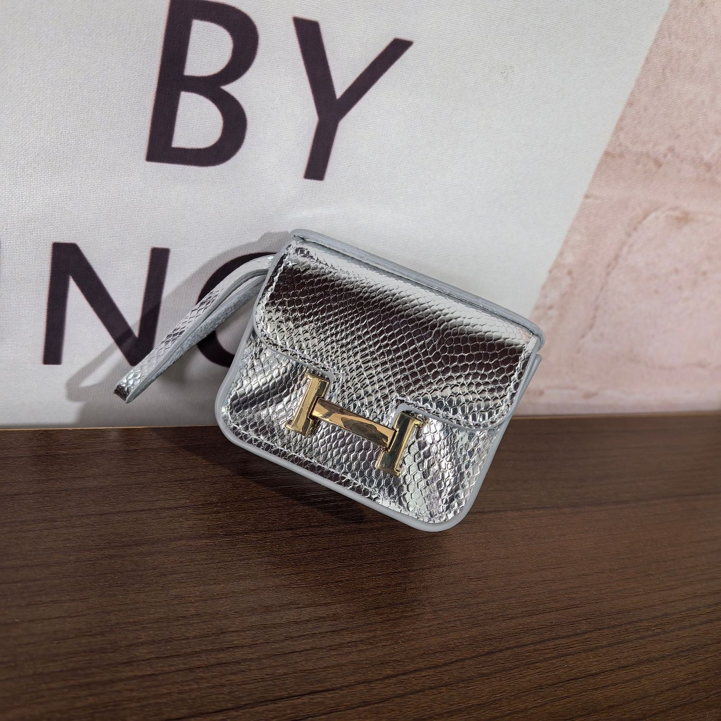 Mini Constance_Snake Skin Pattern, Earphone Case Bag