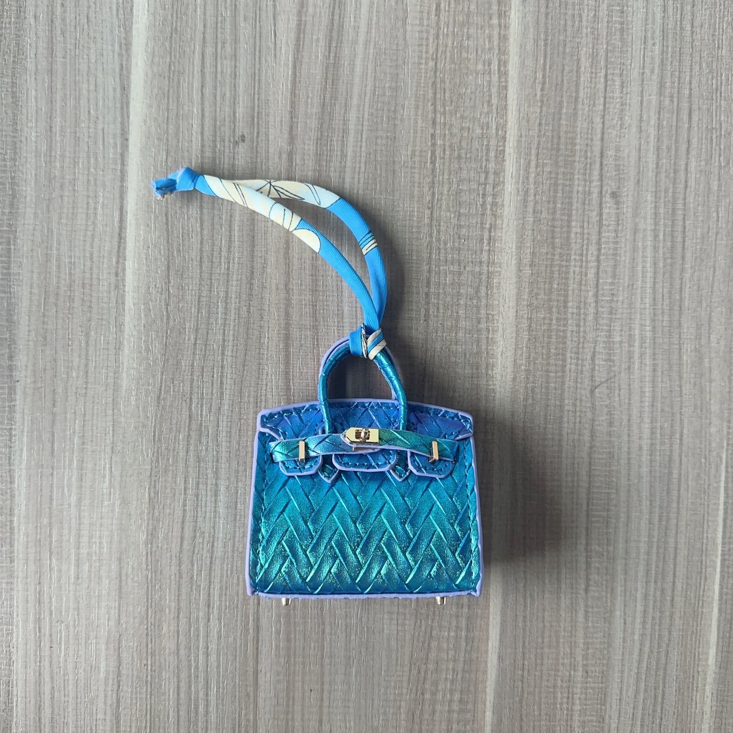 Birkin Mini Bags Weave Grain Macaron Colors Bag Charm