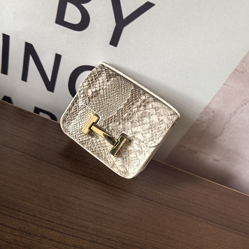 Mini Constance_Snake Skin Pattern, Earphone Case Bag