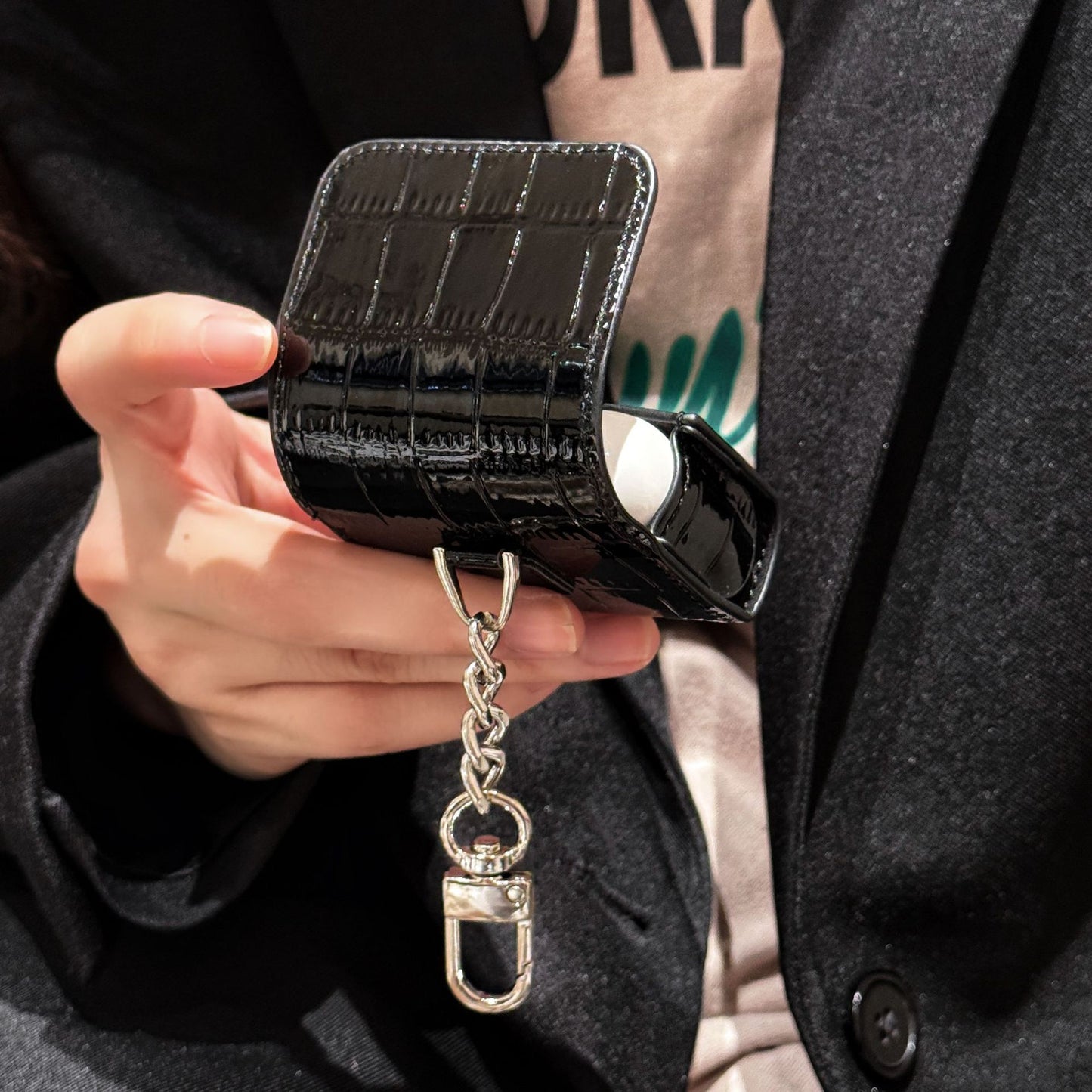 Prad-a Airpodケースバッグ ダイヤモンドマーク メタルチェーン