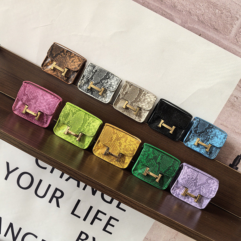 Mini Constance_Snake Skin Pattern, Earphone Case Bag