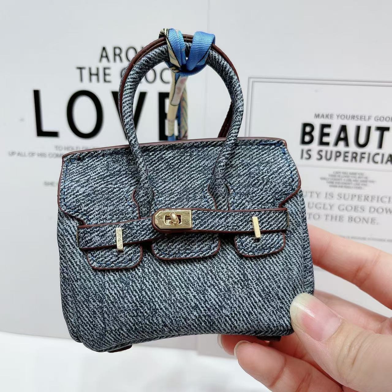 Mini Birkin_Denim Jeans Leather, Retourne