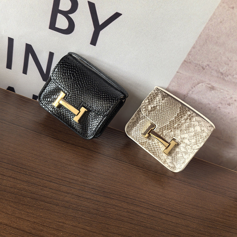 Mini Constance_Snake Skin Pattern, Earphone Case Bag