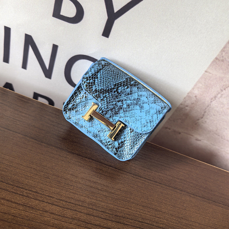 Mini Constance_Snake Skin Pattern, Earphone Case Bag