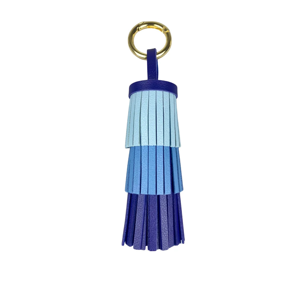 Handmade Bohemian Leather Tassel - Luxuriously Thick Fringe with Large Metal Ring for Bag Decor, Boho Style, Gift For Women