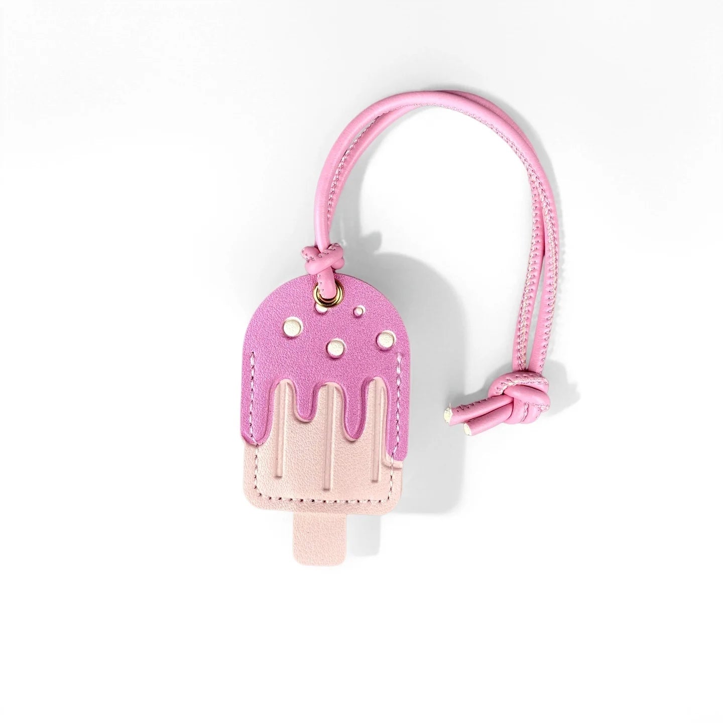 Pink Sweet Dessert Bag Charms-PU Leather Crossiant Donut Ice Cream Bag Car Keychain Home Decor, Sweet Gift for Girls-Y2K