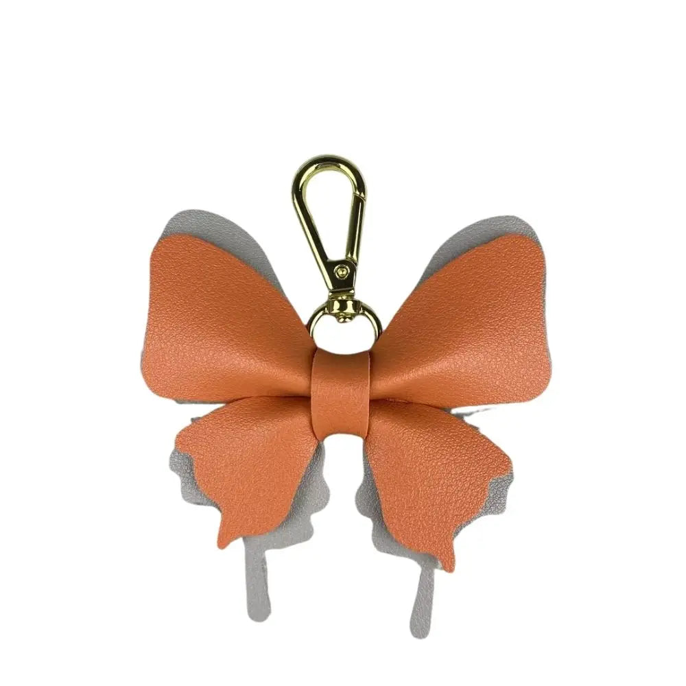 Elegant Leather Butterfly Charm for Bag, PU, Detachable Keyring Accessory, Color-matching, Creative Fashion, 3D