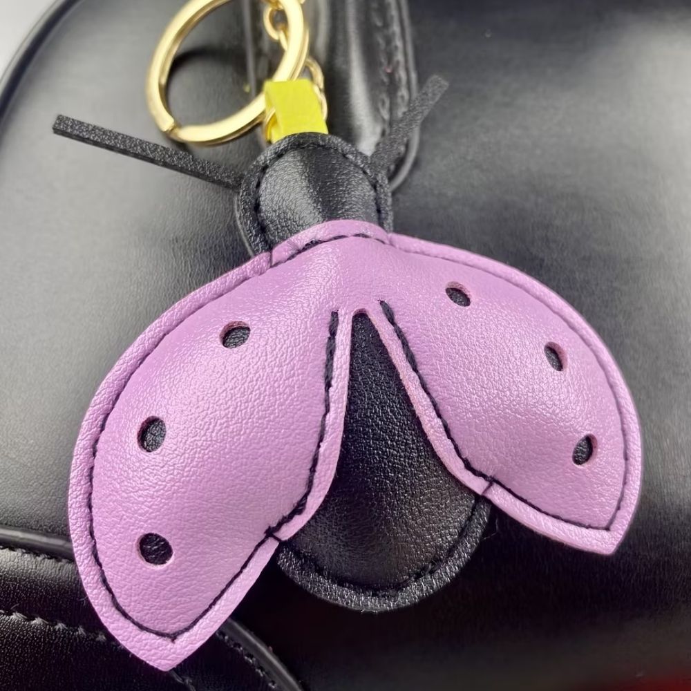 Adorable ladybug PU Leather Bag Charms - 3D Spot Design & Metal Clasps, Cute & Stylish Accessories for Bags & Keys