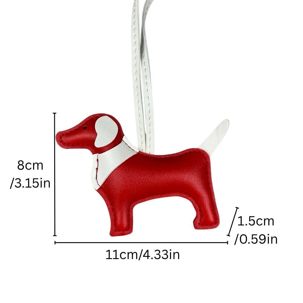 Adorable Scarf-Style Puppy Bag Charm - PU Leather Dog Pendant for Purses & Backpacks