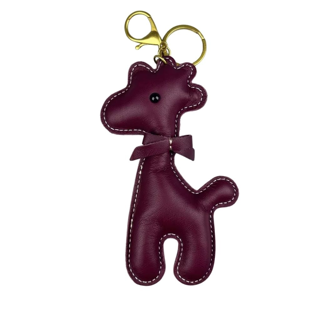 Artisan Top Grain Leather Alpaca Keychain - Handmade Bovine Bag Charm Accessory