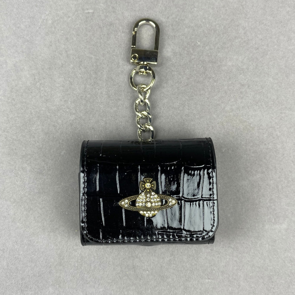 YS-L, L-V, V-W, PRA-DA, DI-OR, Airpod Case Bag Metal Chain Black Silver
