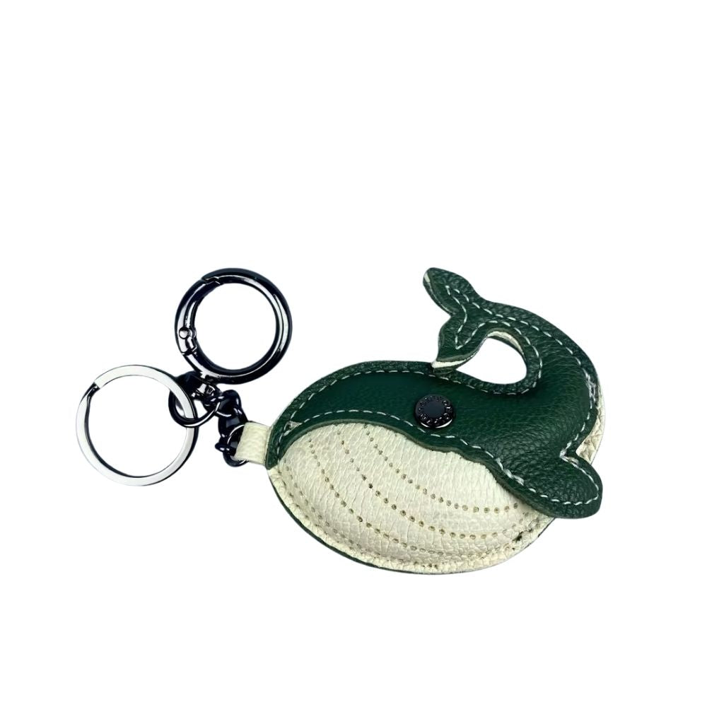 Genuine Lambskin Keychain & Bag Charm - Exquisite 3D Elephant / Whale Double Anima