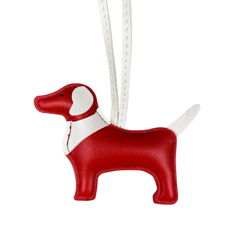 Adorable Scarf-Style Puppy Bag Charm - PU Leather Dog Pendant for Purses & Backpacks